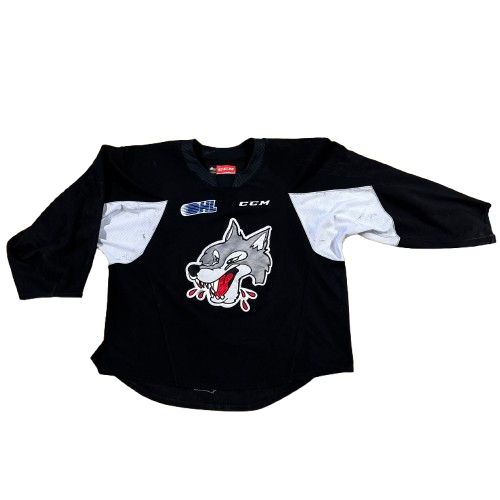 OHL - Maillot d'entraînement CCM Sudbury Wolves d'occasion (noir)